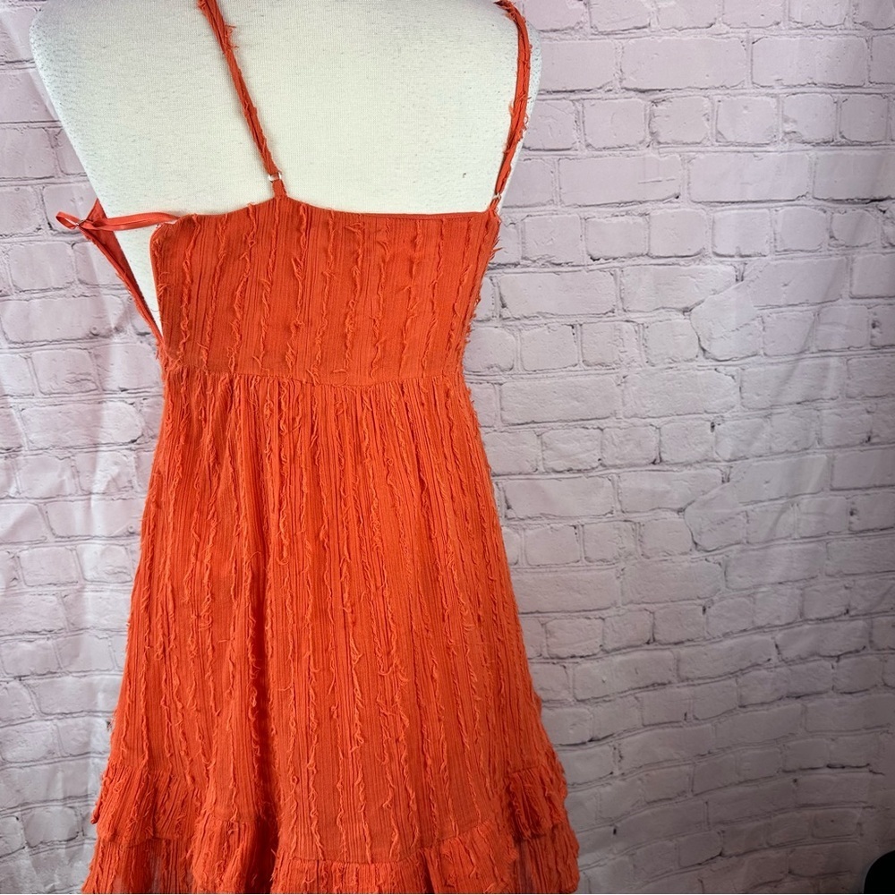 NWT Love Riche burnt Orange cotton sleeveless Mini Dress womens S fit & flare - Picture 3 of 9